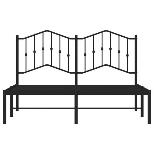 Sengeramme med sengegavl 135x190 cm metal sort