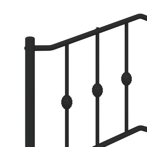 Sengeramme med sengegavl 135x190 cm metal sort