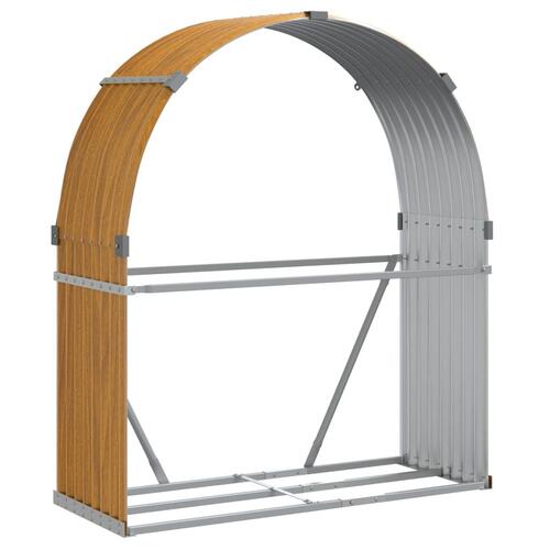 Brændestativ 120x45x140 cm galvaniseret stål lysebrun