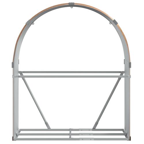 Brændestativ 120x45x140 cm galvaniseret stål lysebrun