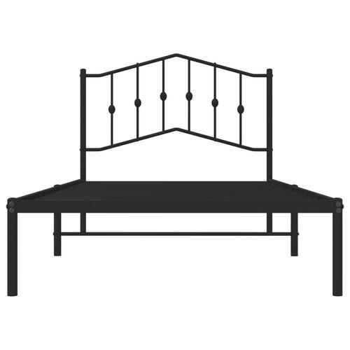 Sengeramme med sengegavl 100x190 cm metal sort