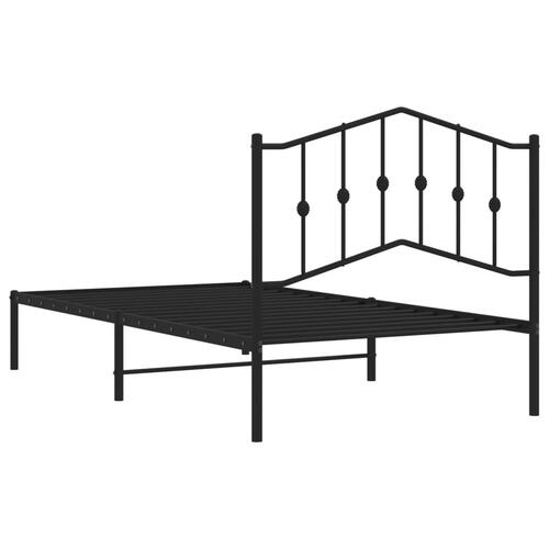 Sengeramme med sengegavl 100x190 cm metal sort