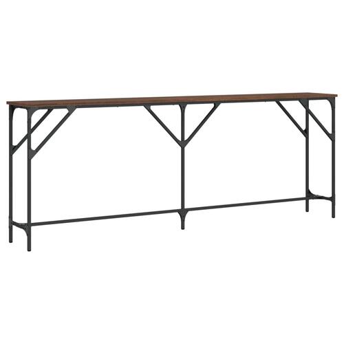 Konsolbord 200x29x75 cm konstrueret træ brun egetræsfarve