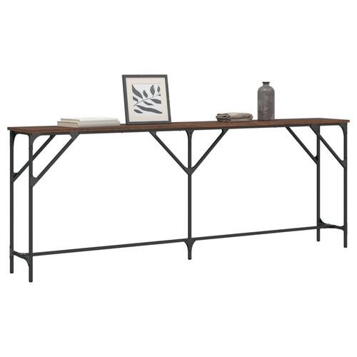 Konsolbord 200x29x75 cm konstrueret træ brun egetræsfarve