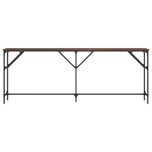 Konsolbord 200x29x75 cm konstrueret træ brun egetræsfarve