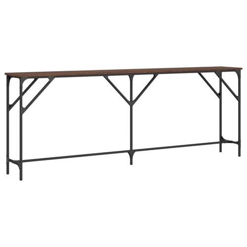 Konsolbord 200x29x75 cm konstrueret træ brun egetræsfarve