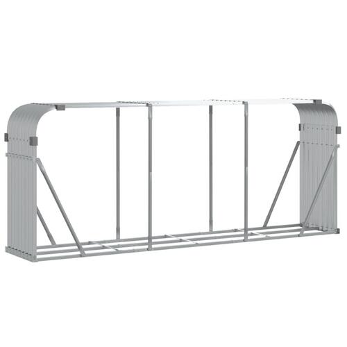 Brændestativ 234x45x100 cm galvaniseret stål sølvfarvet