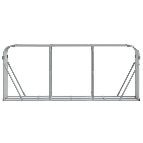 Brændestativ 234x45x100 cm galvaniseret stål sølvfarvet