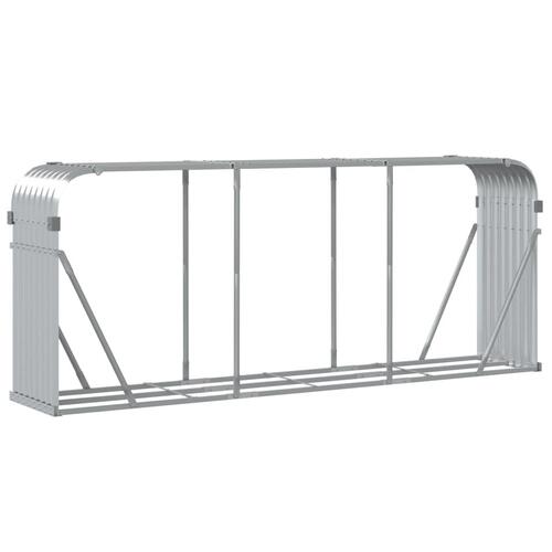 Brændestativ 234x45x100 cm galvaniseret stål sølvfarvet