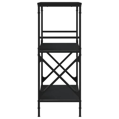 Bogreol med 3 hylder 59x35x90,5 cm konstrueret træ sort