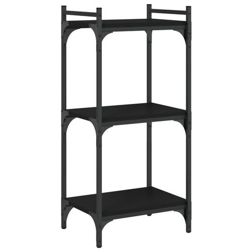 Bogreol med 3 hylder 40x30x86 cm konstrueret træ sort