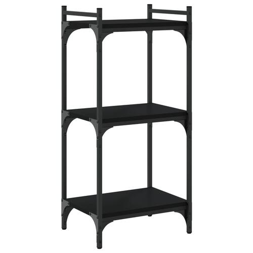 Bogreol med 3 hylder 40x30x86 cm konstrueret træ sort