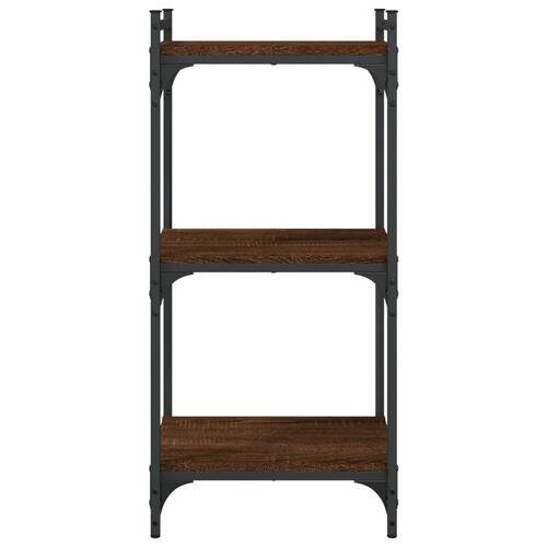 Bogreol 3 hylder 40x30x86 cm konstrueret træ brun