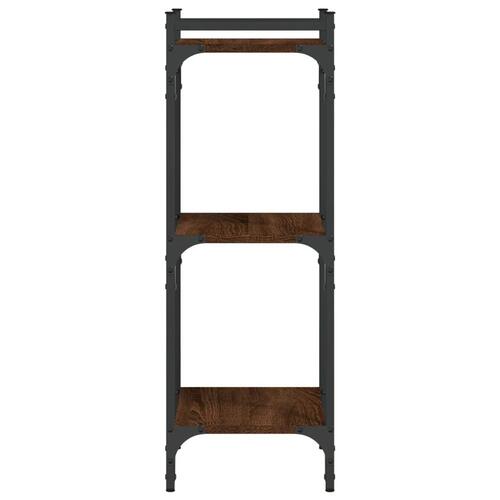 Bogreol 3 hylder 40x30x86 cm konstrueret træ brun