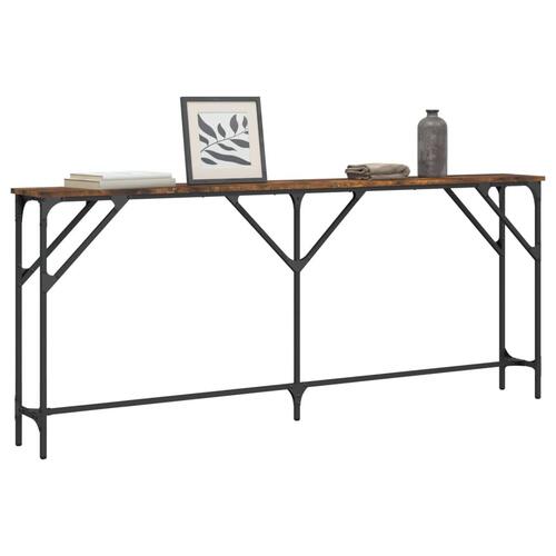 Konsolbord 180x23x75 cm konstrueret træ røget egetræsfarve