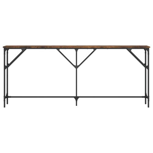 Konsolbord 180x23x75 cm konstrueret træ røget egetræsfarve