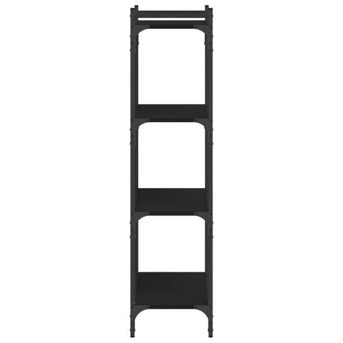Bogreol med 4 hylder 60x30x120 cm konstrueret træ sort