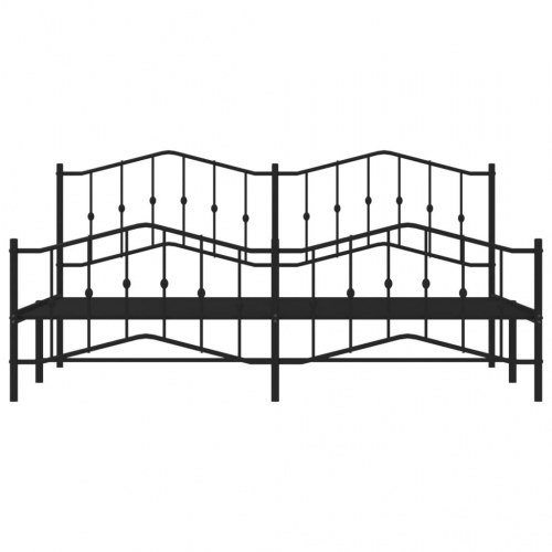 Sengeramme i metal med gavl og fodgærde 193×203 cm - sort
