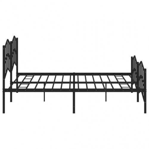 Sengeramme i metal med gavl og fodgærde 193×203 cm - sort