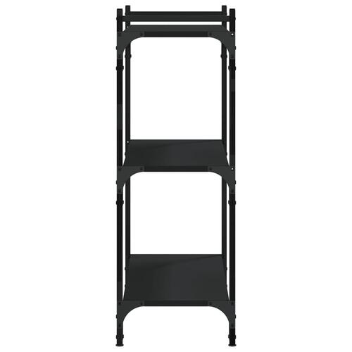 Bogreol med 3 hylder 80x30x86 cm konstrueret træ sort