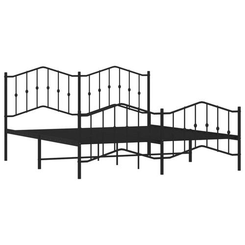 Sengeramme med sengegavl og fodgærde 180x200 cm metal sort