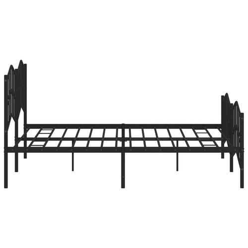 Sengeramme med sengegavl og fodgærde 180x200 cm metal sort