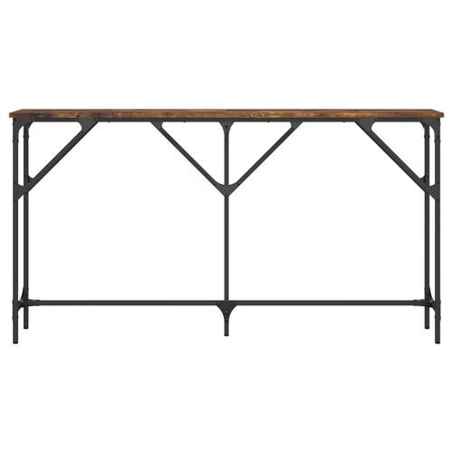 Konsolbord 140x23x75 cm konstrueret træ røget egetræsfarve