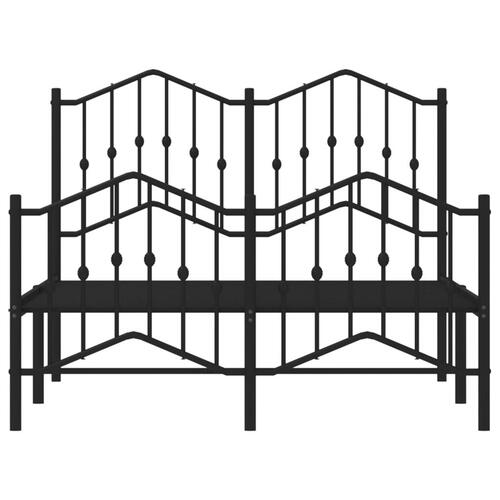 Sengeramme med sengegavl og fodgærde 120x200 cm metal sort