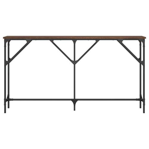 Konsolbord 140x23x75 cm konstrueret træ brun egetræ