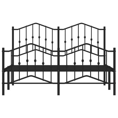 Sengeramme med sengegavl og fodgærde 140x190 cm metal sort