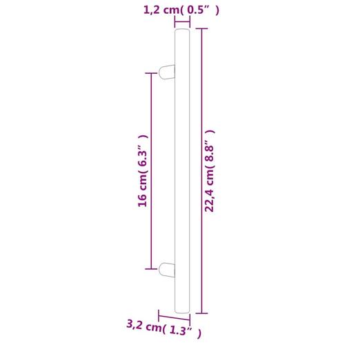 Skabshåndtag 20 stk. 160 mm rustfrit stål guldfarvet