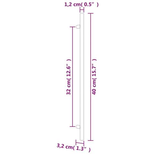 Skabshåndtag 20 stk. 320 mm rustfrit stål sølvfarvet