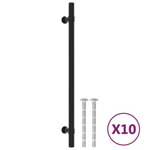 Skabshåndtag 10 stk. 224 mm rustfrit stål sort