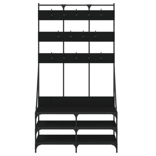 Tøjstativ med skoopbevaring 100x40x184 cm sort