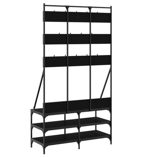 Tøjstativ med skoopbevaring 100x40x184 cm sort