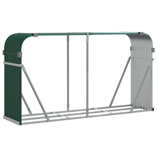 Brændestativ 180x45x100 cm galvaniseret stål grøn