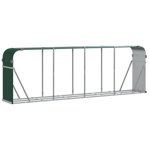 Brændestativ 300x45x100 cm galvaniseret stål grøn