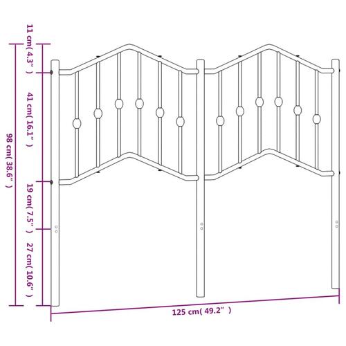 Sengegavl 120 cm metal sort