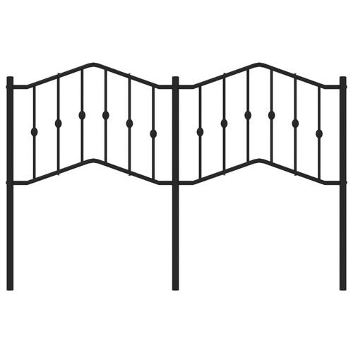 Sengegavl 140 cm metal sort