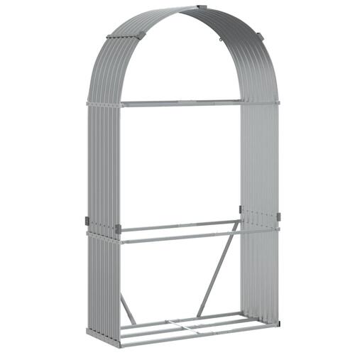 Brændestativ 120x45x210 cm galvaniseret stål lysegrå