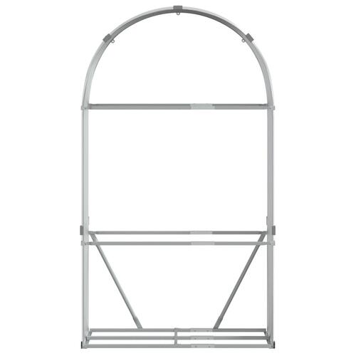Brændestativ 120x45x210 cm galvaniseret stål lysegrå