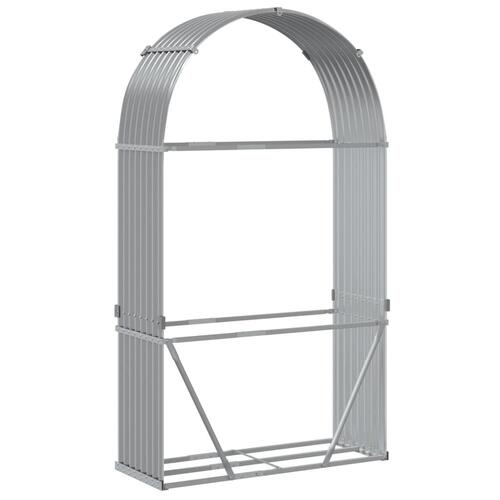 Brændestativ 120x45x210 cm galvaniseret stål lysegrå