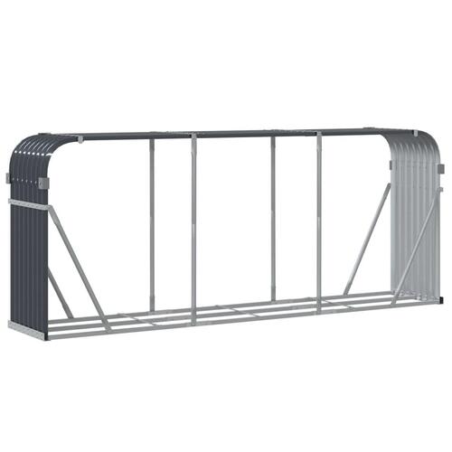 Brændestativ 234x45x100 cm galvaniseret stål antracitgrå