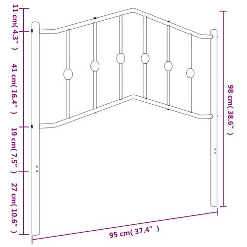Sengegavl 90 cm metal sort