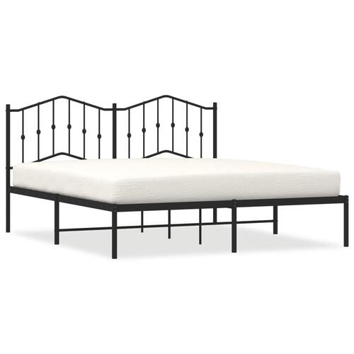 Sengeramme med sengegavl 180x200 cm metal sort