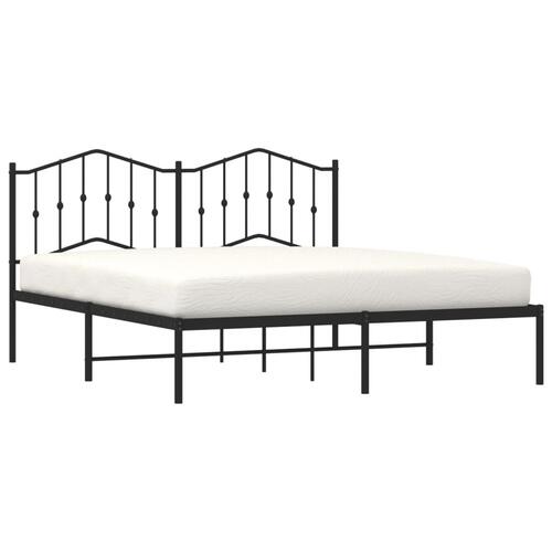 Sengeramme med sengegavl 180x200 cm metal sort