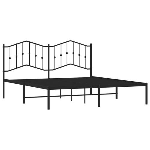 Sengeramme med sengegavl 180x200 cm metal sort
