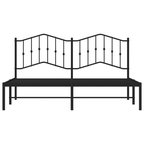 Sengeramme med sengegavl 180x200 cm metal sort