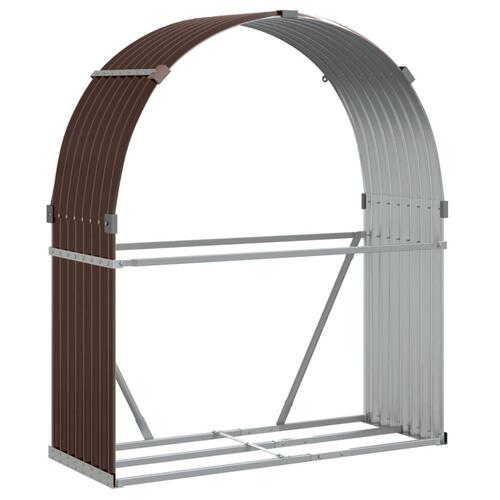Brændestativ 120x45x140 cm galvaniseret stål brun