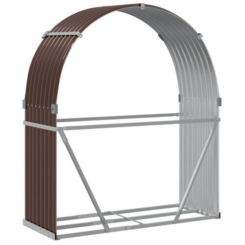 Brændestativ 120x45x140 cm galvaniseret stål brun
